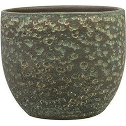 Ter Steege Plantenpot/bloempot Lava Stone - groen - D25 x H23 cm - Plantenpotten