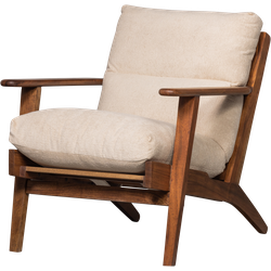 BePureHome Houston Fauteuil - Bouclé/Hout - Naturel - 86x71x71