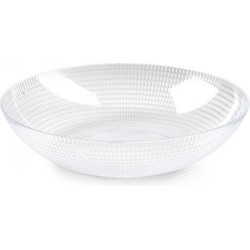 Forte Plastics Fruitschaal/saladeschaal/serveerschaal - kunststof - transparant - D30 x H6.5 cm - Fruitschalen