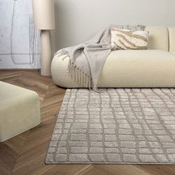 Scandinavisch vloerkleed Malin zand Beige - Polyester - 240 x 330cm (XXL)