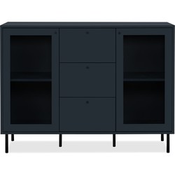 Buffet 3 Lades 2 Glazen Deuren Marineblauw L120 cm - BOGOTA