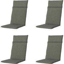 Madison -  Tuinstoelkussen Hoge Rug Manchester green - Ca. 120x50 cm - Set van 4