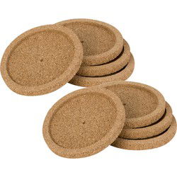 Set van 8x glazenonderzetters kurk 10,5 cm - Glazenonderzetters