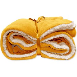 Unique Living - Lars Coral Fleece/suede Plaid 150x200cm Mellow Yellow