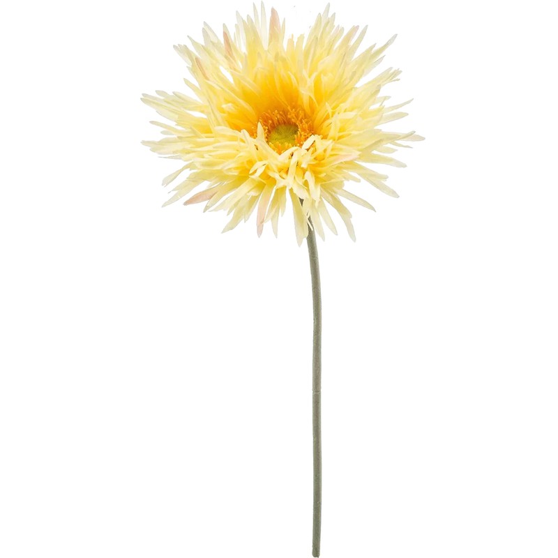 Emerald Kunstbloem Gerbera spider - 70 cm - zacht geel - Real Touch - kunst zijdebloemen - Kunstbloemen - 