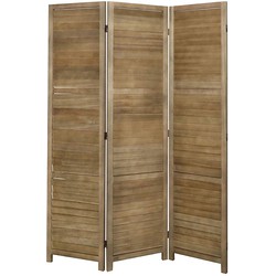 LW Collection LW Collection Kamerscherm 3 panelen hout bruin 170x120CM - paravent - scheidingswand