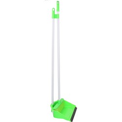 Benson lange stoffer en blik op steel groen 87 cm - Stoffer en blik