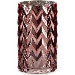 Bloemenvaas - luxe decoratie glas - roze - 11 x 20 cm - Vazen