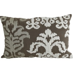 PTMD Cloe Taupe cotton cushion antique pattern rectangl