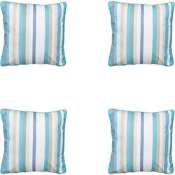 Madison -  Sierkussen Righe azure - Ca. 50x50 cm - Set van 4