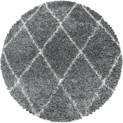 Tapijtenloods Harmony Soft Shaggy Rond Hoogpolig Vloerkleed Grijs- 160 CM ROND