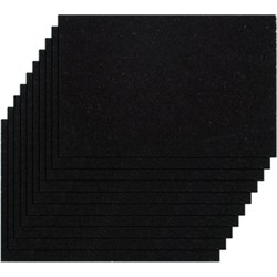 SVJ Deurmat Rechthoekig - 50 x 80 cm - Kokos - Zwart - Set van 10