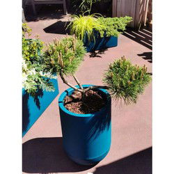 RIVIERA GRANIT TULIP ronde bloembak - Kunststof - Diameter 50 cm - Blauw