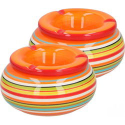 2x stuks huiskamer asbakken rood 11 cm - Asbakken