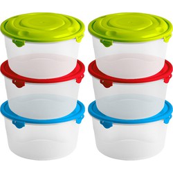 24x Voedsel plastic bewaarbakje 0,75 liter transparant - Vershoudbakjes