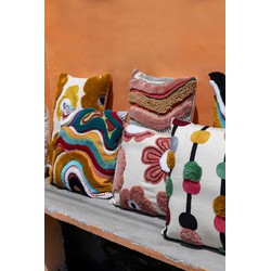 PTMD Sierkussen Bethanie - 60x4x40 cm - Borduurwerk - Geel