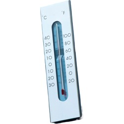 Muurthermometer aluminium 23x7x1cm - Nature