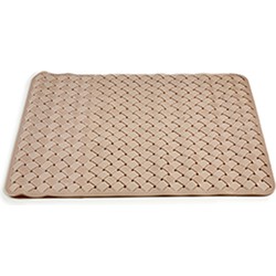 Anti-slip badkamer douche/bad mat beige PVC 78 x 38 cm - Badmatjes
