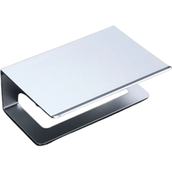 Toiletrolhouder rectángulo mat aluminium met planchet voor smartphone