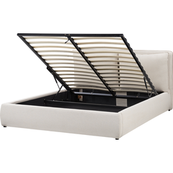 BAJONNA - Bed met opbergruimte - Beige - 160 x 200 cm - Polyester