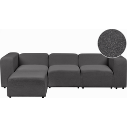 FALSTERBO - Modulaire driezitsbank met ottomaan - Donkergrijs - Bouclé