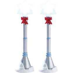 Snowflake lamp post set of 2 b/o 4.5v