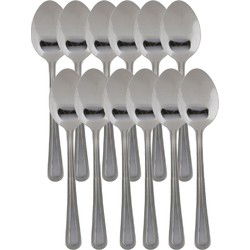Theelepels/dessertlepels - 12x - RVS - 18 cm - Theelepels