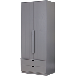 WOOOD Skik Garderobekast - Grenen - Grijs - 231x95x62