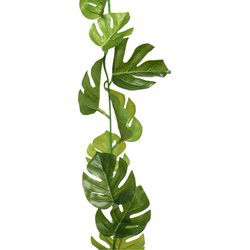 Plantenslinger/kunstplant - Monstera - groen - kunststof - 180 cm - Kunstplanten