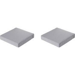 Madison -  Lounge Profi-Line Zitkussen Manchester light grey - Ca. 73x73 cm - Set van 2