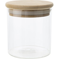 Voorraadpot/bewaarpot 330 ml glas met houten deksel - Voorraadpot