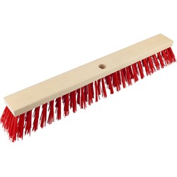 Brumag Bezemkop - Elaston - rood - hout - hard - 60 cm - 24mm - straatbezem/buitenbezem - Bezem