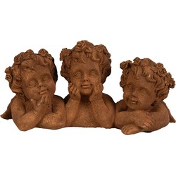 Clayre & Eef Decoratie Beeld Engel 26x9x13 cm Bruin Polyresin Religious sculpture