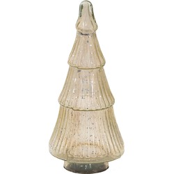 Clayre & Eef Beeld Kerstboom 30 cm Beige Glas Kerstdecoratie