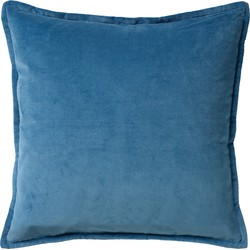 Dutch Decor CAITH - Kussenhoes 50x50 cm - 100% katoen - velvet - lekker zacht - Provincial Blue - lichtblauw - Dutch Decor