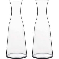 Glazen water karaf van 1 Liter - 2x - Sapkan/waterkan/schenkkan - Karaffen