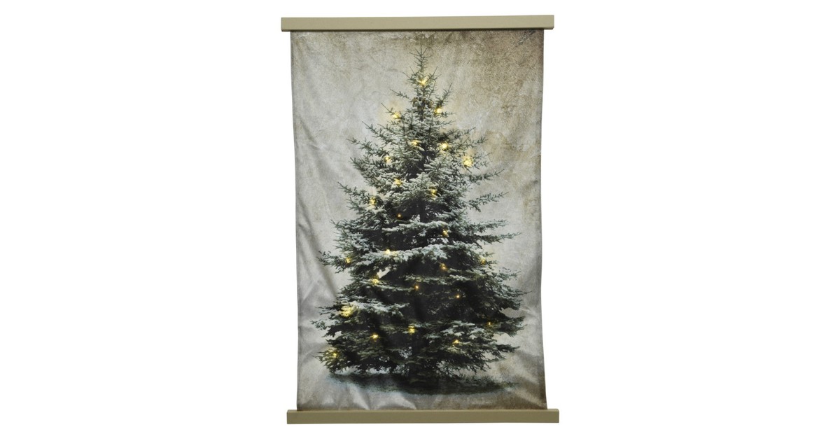 Wandkleed LED Kerstboom – Kerstdecoratie – 24 LED – 55x82cm