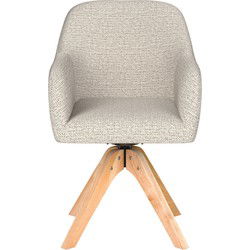 Eetkamerstoel Otis Off-White Houten Swivel - Giga Meubel