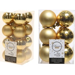 Kerstversiering kunststof kerstballen goud 4-6 cm pakket van 40x stuks - Kerstbal