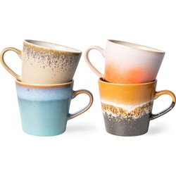 HKliving 70's ceramic cappuccino mugs Meteor (set of 4)