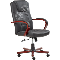 Beliani DIAMOND - Massagestoel-Zwart-Leer