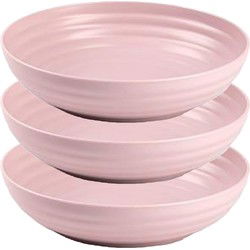 Plasticforte Rond bord/camping - 6x - diep bord - D22 cm - oud roze - kunststof - onbreekbaar - Diepe borden