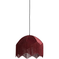 Light & Living - hanglamp - Malacia - rood - raffia velours stof - Ø 40cm - E27 - 2986217
