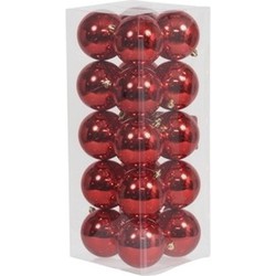 20x Kunststof kerstballen glanzend rood 8 cm kerstboom versiering/decoratie - Kerstbal