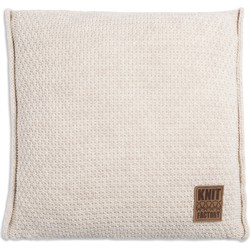 Knit Factory Jesse Sierkussen - Beige - 50x50 cm - Inclusief kussenvulling