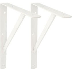 AMIG Plankdrager/planksteun van metaal - 2x - gelakt wit - H400 x B275 mm - Tot 225 kg - Plankdragers