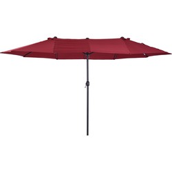 4goodz Outsunny Duo-parasol 460x270 cm - brede parasol - Wijnrood