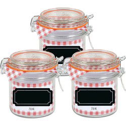 Weckpot/inmaakpot - 4x - 250 ml - glas - met beugelsluiting - incl. etiketten - Weckpotten