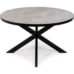 Stalux Ronde eettafel 'Daan' 120cm, kleur zwart / beton
