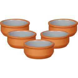 La Dehesa Tapas schaaltjes - 18x - mini - terracotta/grijs - 8 x 4 cm - Snack en tapasschalen